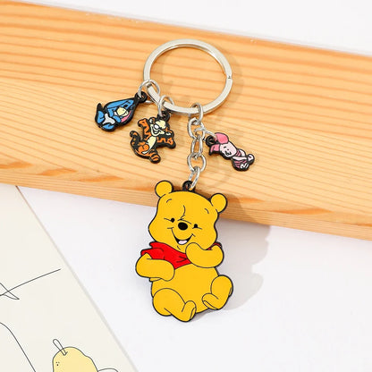 Winnie The Pooh Cartoon Keychain - Cute Anime Bear Key Ring, Birthday Gift Accessory for Friends
