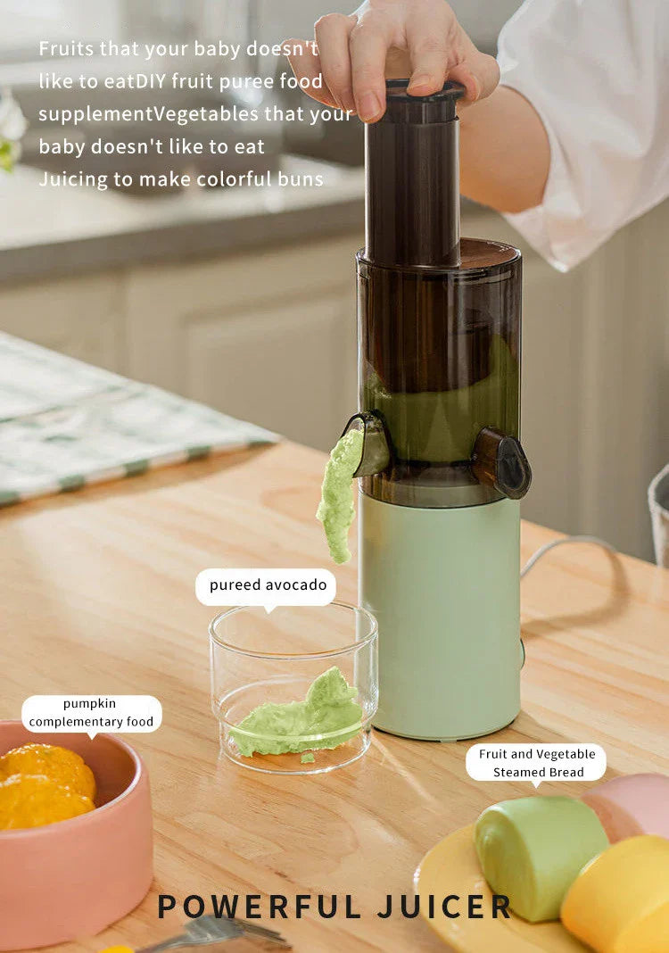 Mokkom Mini Slow Juicer — Full-Automatic Household Juicer with Residue Separation, Multifunctional Fruit & Vegetable Juicer