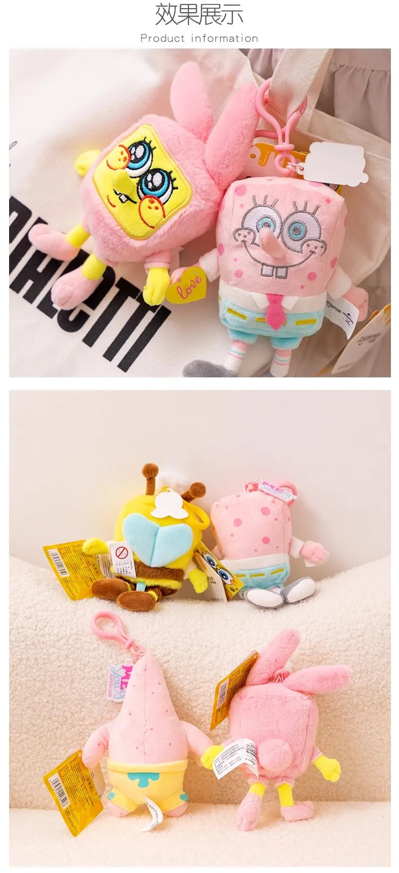 Anime Spongebob SquarePants Plush Toys – Patrick, Squidward, Mr. Krabs & Gary Stuffed Cartoon Toys, Birthday Gift for Kids