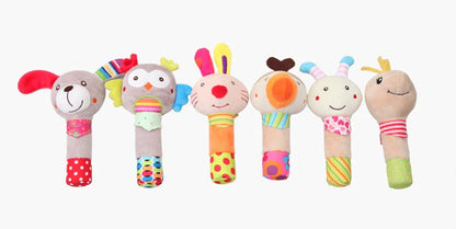 Baby Plush Rattle Crib Mobile – Cartoon Animal Bed Bell Toys for 0-12 Months, Infant Toddler Early Educational Newborn Gift