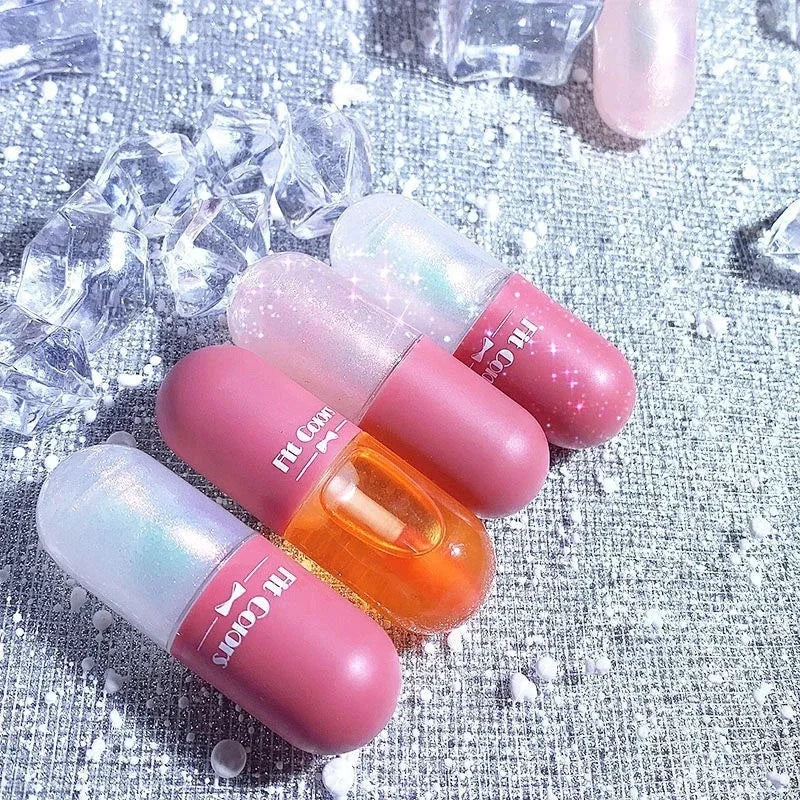 Mini Capsule Liquid Lip Balm – Moisturizing Transparent Color-Changing Plumping Jelly Lip Gloss