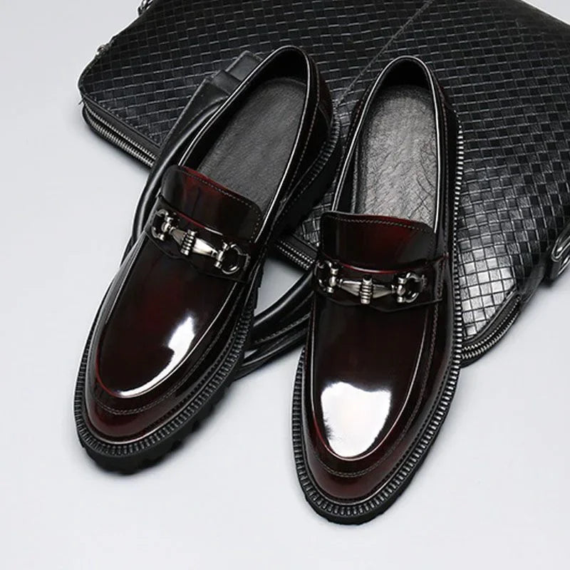 Men’s Leather Oxford Shoes - Buckle Dress Shoes for Wedding, Party and Office Wear Large Size 38-48