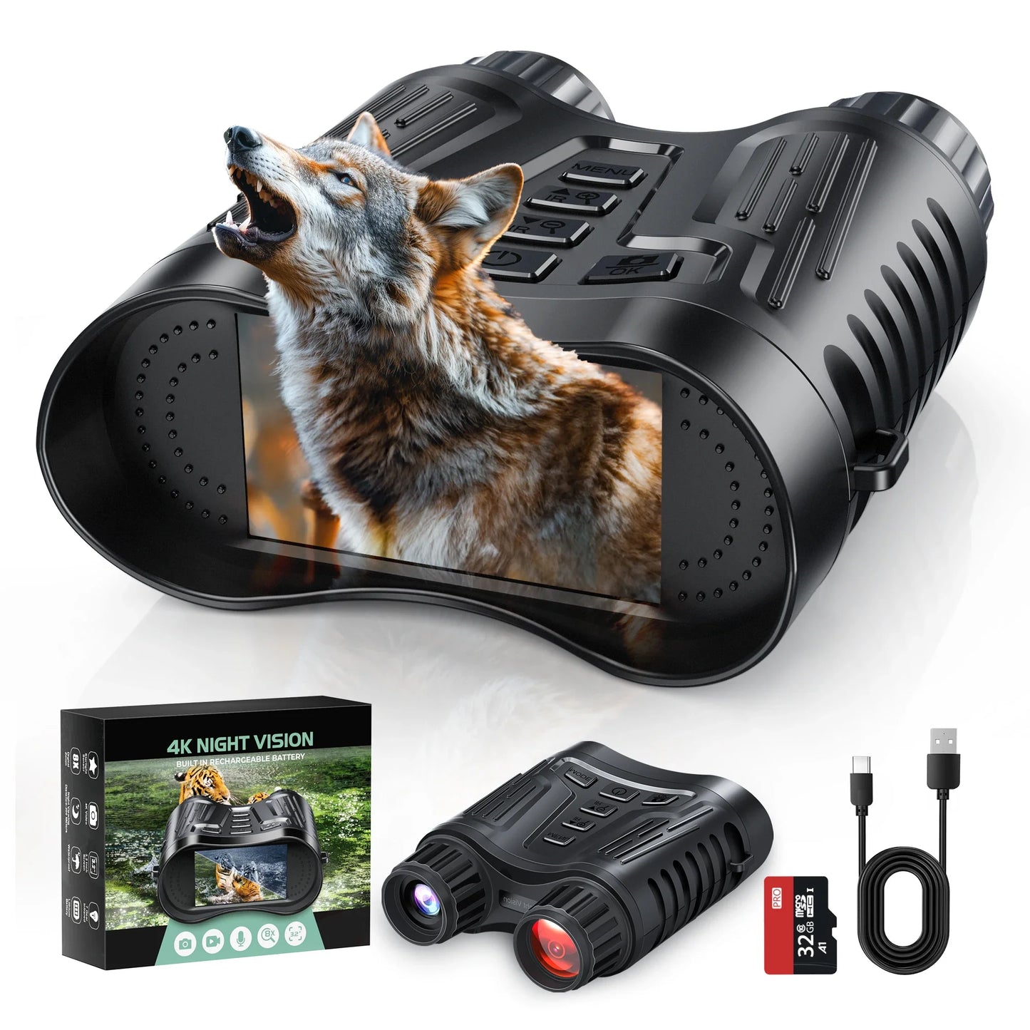10X Digital Night Vision Binoculars | 9-Level Infrared, 600M Visibility in Darkness with 5000mAh Rechargeable Battery