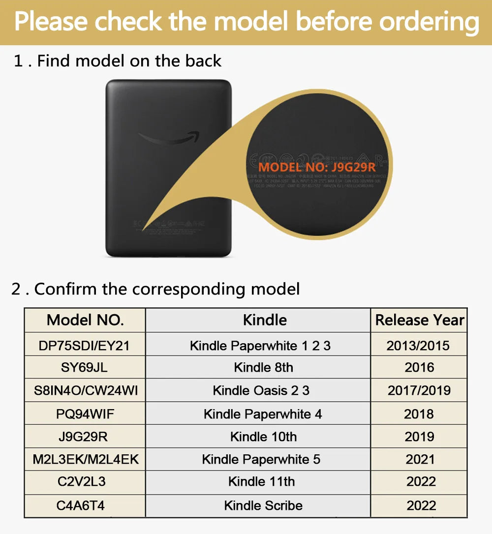Soft TPU Case for Kindle Paperwhite - Compatible with 2016-2022 Models (1st-11th Gen), 6" & 6.8" - Protective Pouch Cover Funda