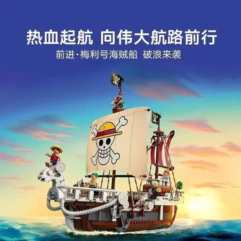 FIT 75639 One Piece Merry Boat Luffy Building Blocks Toy – Model Bricks Set for Kids’ Birthday & Christmas Gifts