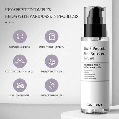 6 Peptide Essence Facial Skin Care Set — Collagen Anti-Aging, Brightening, Moisturizing & Nourishing Treatment