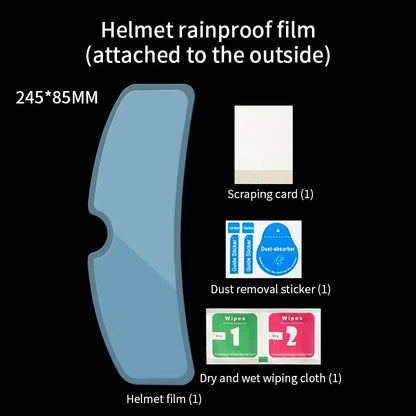 Universal Motorcycle Helmet Anti-Fog & Rainproof Film – Clear, Durable Nano Coating Sticker