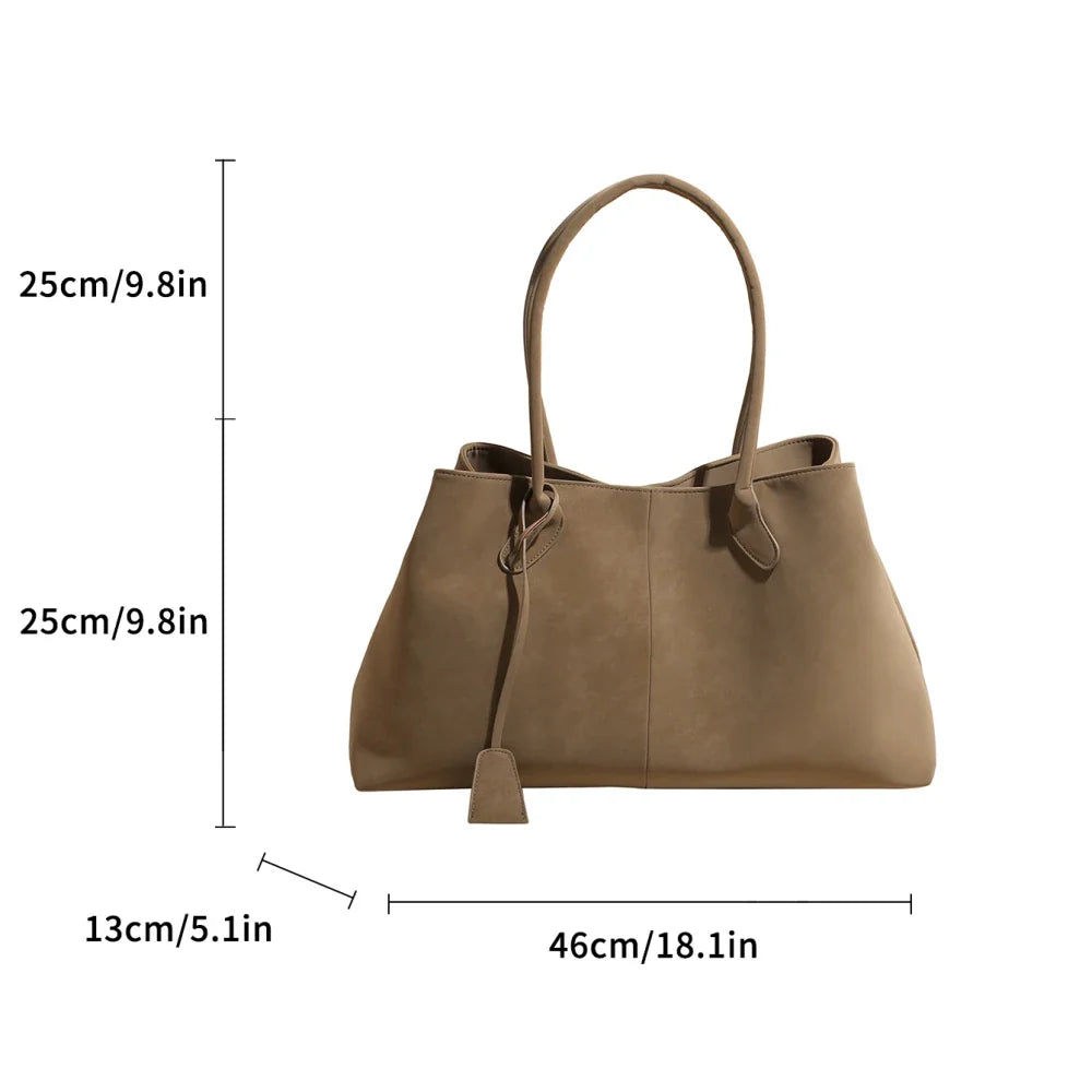 2025 Women’s Faux Suede Handbag – High-Quality, Versatile Large Capacity Shoulder Bag