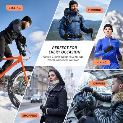 Warm Polar Fleece Winter Gloves – Touchscreen Thermal Gloves for Men & Women, Running & Hiking