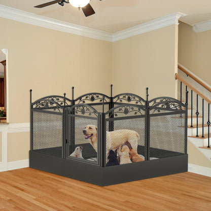 8-Panel DIY Heavy Duty Dog Playpen – Indoor & Outdoor Metal Puppy Fence with Waterproof Pad for Whelping and Training