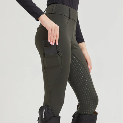 Professional Equestrian Riding Pants — Silicone Anti-Slip, Quick-Dry, Tight-Fit Sports & Cycling Trousers for Horse Riding Exams