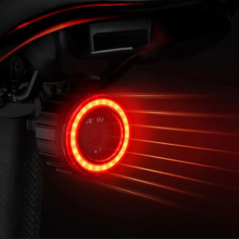 MEROCA USB Charging Bicycle Rear Light | High Visibility Multifunctional Flashing Tail Light with Brake Sensor for MTB and Road Bikes