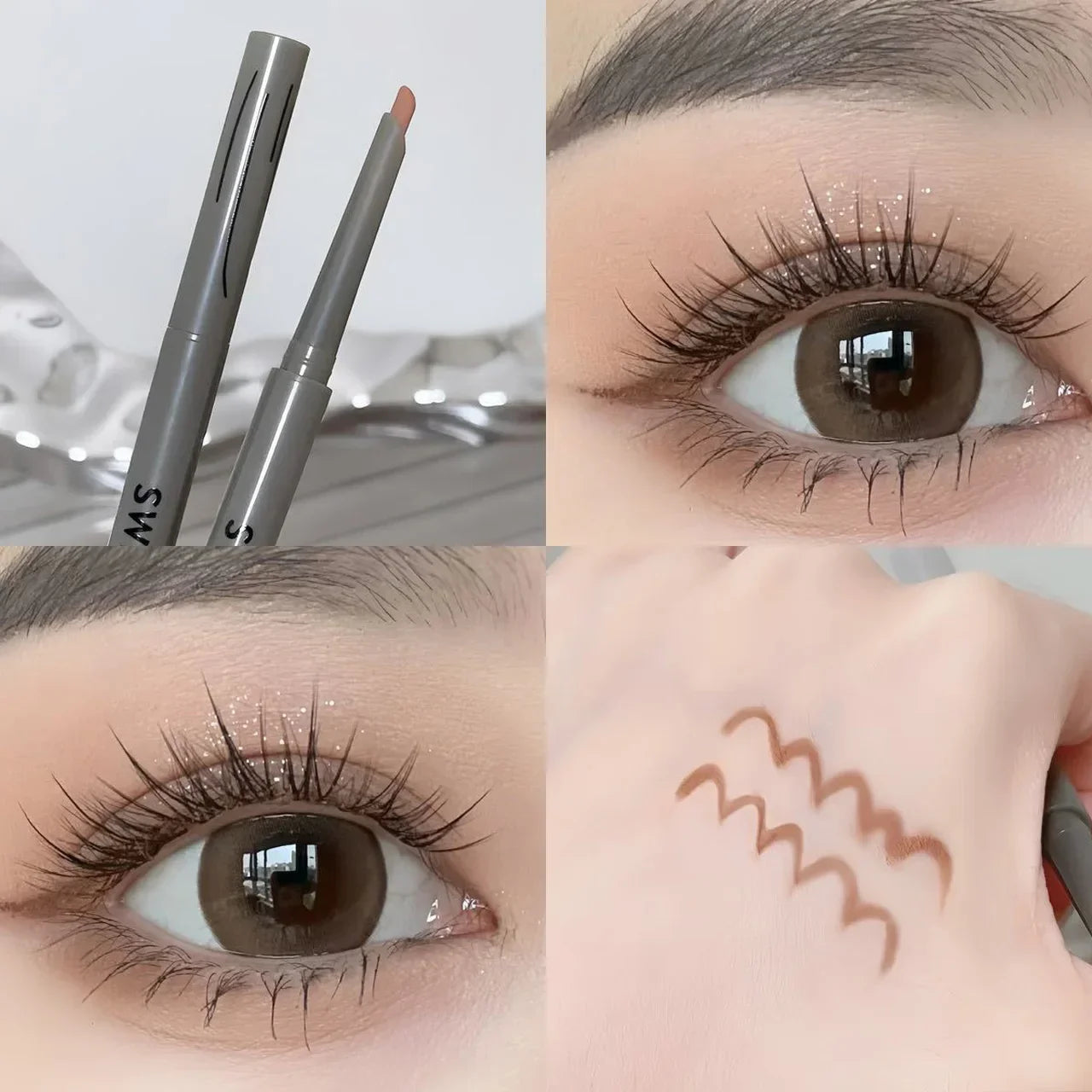 Sexy Rose Red Matte Eyeliner Pencil — Waterproof, Easy-to-Color Wine Red Eye Makeup Cosmetics (1pc)