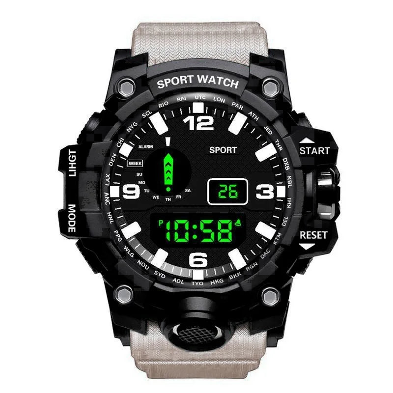 Men’s Sports Digital Watch – Large Dial Military Style Wristwatch, Waterproof Multifunctional Electronic Watch with Luminous Display & Alarm for Active Wear & Outdoor Use