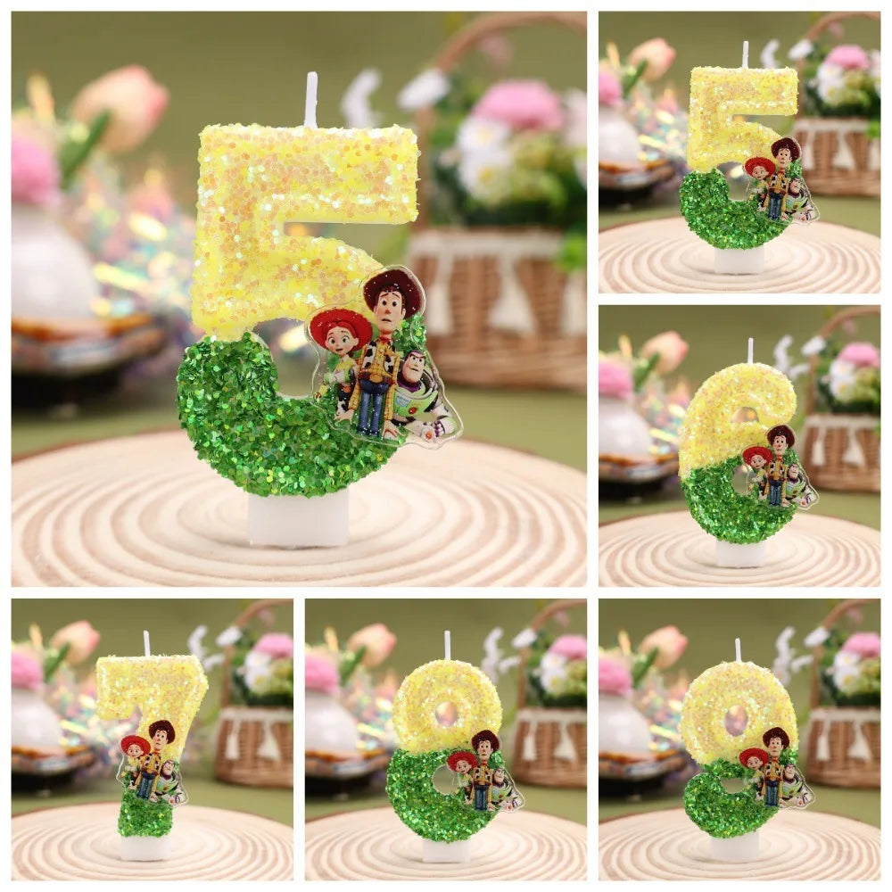 Toy Story Cartoon Number Candles 0-9 - Cute Kids Birthday Cake & Party Decoration Supplies