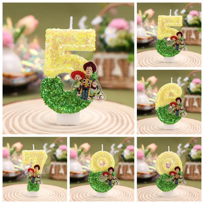 Toy Story Cartoon Number Candles 0-9 - Cute Kids Birthday Cake & Party Decoration Supplies