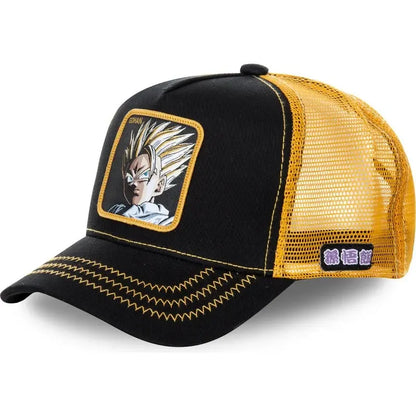 Dragon Ball Son Goku Trucker Cap - Embroidered Adjustable Mesh Sun Visor Hat for Men Summer Travel