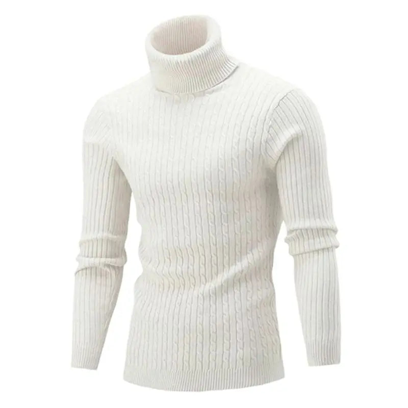 Autumn Winter Men's Turtleneck Sweater - Slim Fit Knitted Rollneck Pullover, Warm and Casual Jumper for Men