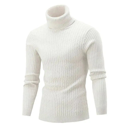 Autumn Winter Men's Turtleneck Sweater - Slim Fit Knitted Rollneck Pullover, Warm and Casual Jumper for Men