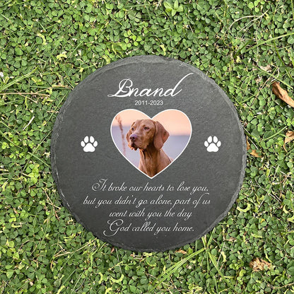 Personalized Pet Memorial Stone – Custom Dog Grave Marker Plaque with Photo & Name for Garden Slate