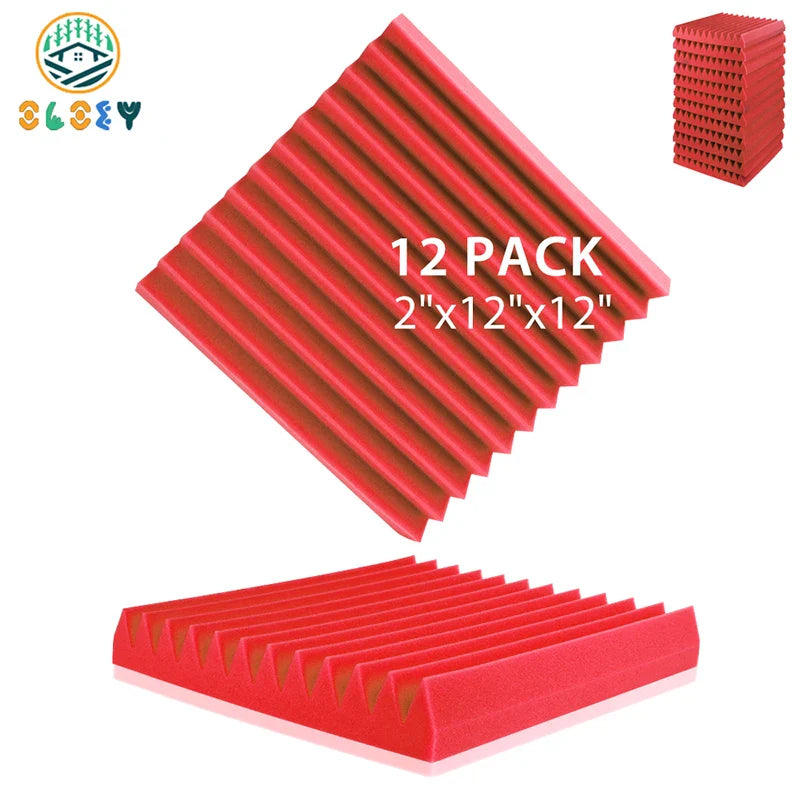 12 Pack Soundproof Foam Panels – Acoustic Sound Absorbing Pads for Studio, KTV, Home & Wall Insulation