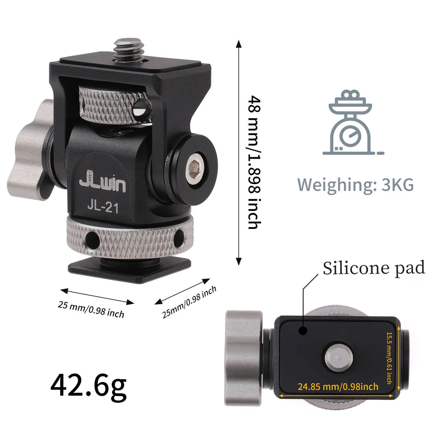 FOTGA Cold Shoe Monitor Mount Bracket – Universal QR Plate for DSLR/SLR Camera, Monitor, and Speedlite, 3KG Payload