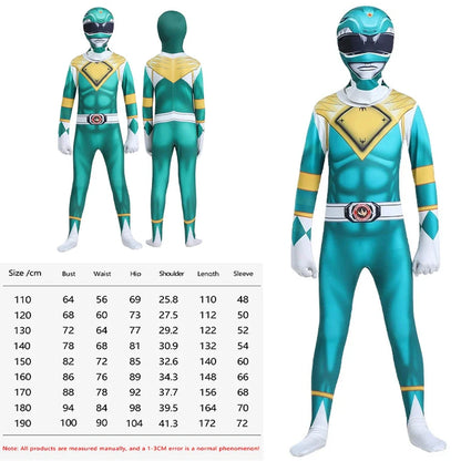 Samurai Ranger Cosplay Costume Set - Superhero Jumpsuit & Mask for Halloween and Birthday Parties