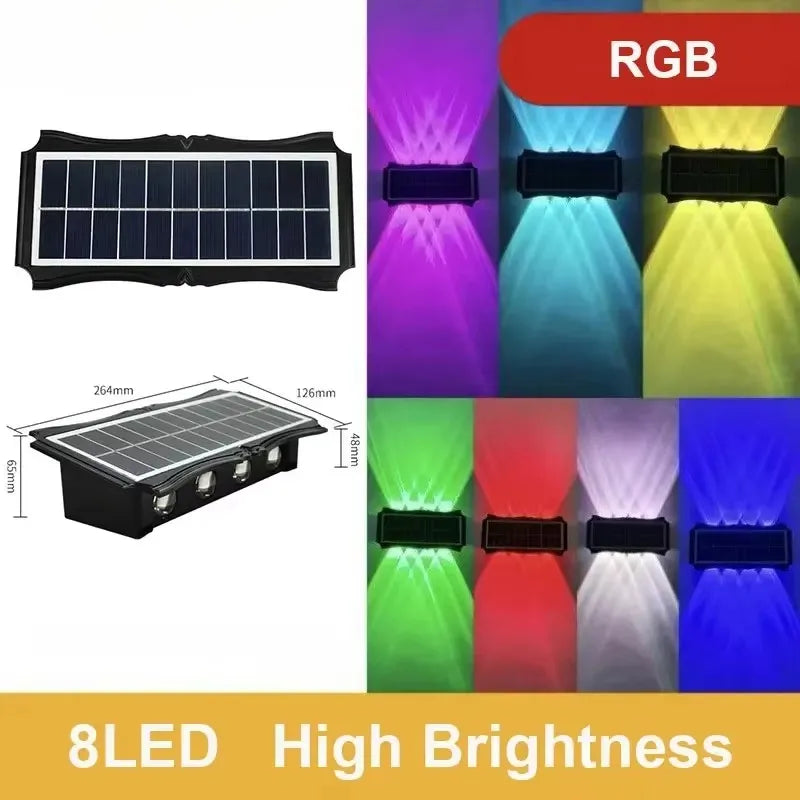 Solar Wall Lamp - Waterproof Outdoor LED Up & Down Light for Garden, Yard & Balcony Decor