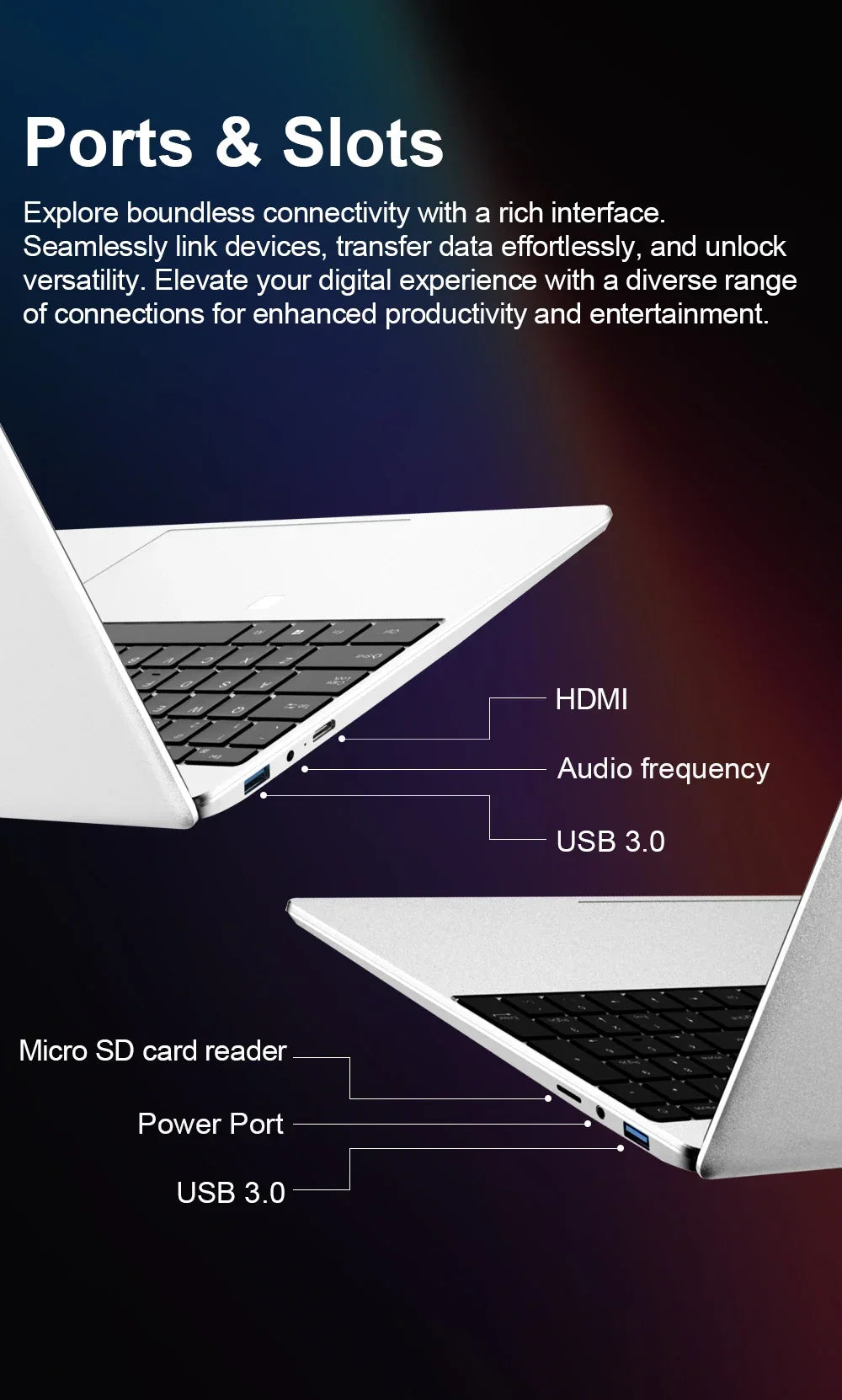 2025 Ultra-Thin Business Notebook — 15.6" Windows 11 Laptop, Intel Celeron N4000, 16GB RAM, 1TB/2TB SSD with Fingerprint