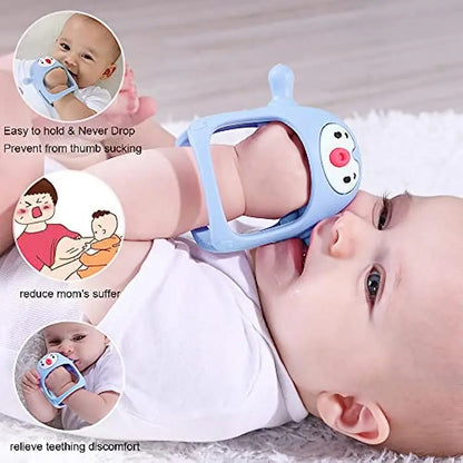 Silicone Teething Toys : Never-Drop Design for Babies - Hand Teether Pacifiers & Breastfeeding Aid