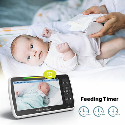 Babystar 5" Video Baby Monitor — Remote Pan-Tilt-Zoom Camera with Two-Way Audio, VOX Mode, and Lullabies