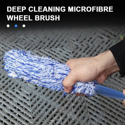 SEAMETAL Car Wheel & Tire Cleaning Brush – Portable Plush Hub Brush for Car Detailing and Dust Removal