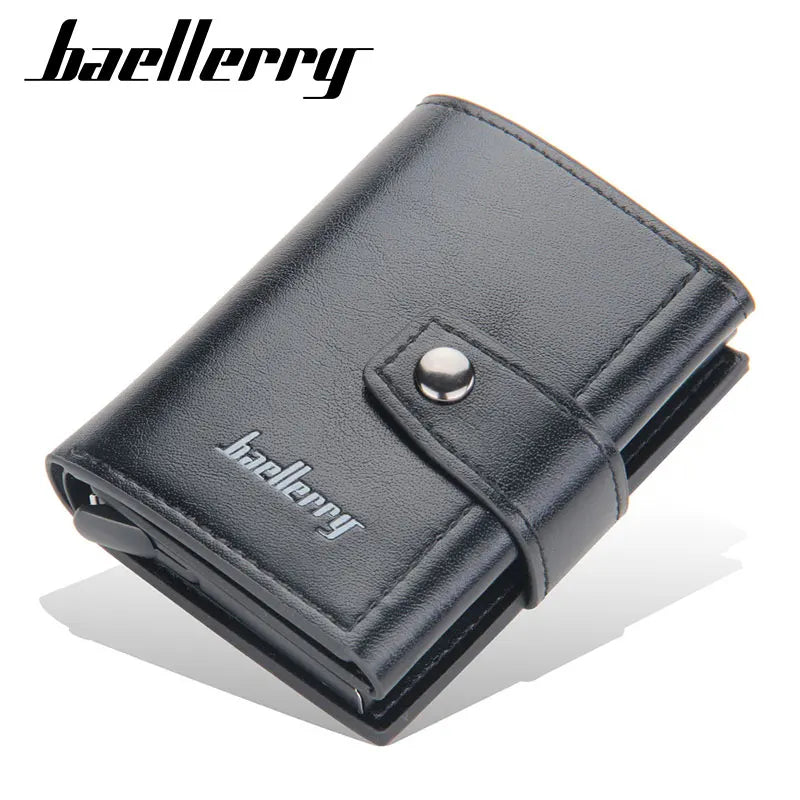 2023 RFID Men's Slim Mini Wallet - PU Leather, Hasp Closure, High Quality Short Card Wallet