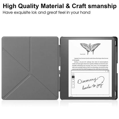 Kindle Scribe 2024 10.2″ Case — PU Leather Multi-Folding Stand with Smart Auto Wake/Sleep and Pencil Holder Ebook Cover