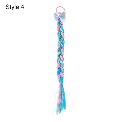 Girls Rainbow Hair Bow & Tie Set – Princess Snowflake Elastic Hair Accessories for Toddlers, No-Damage Braids