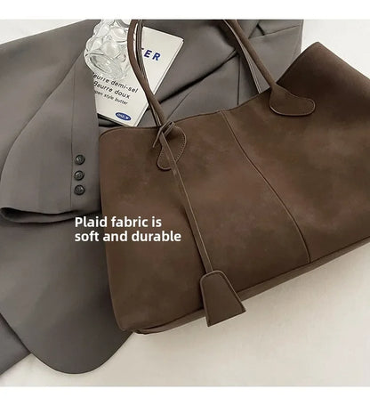 2025 Women’s Faux Suede Handbag – High-Quality, Versatile Large Capacity Shoulder Bag