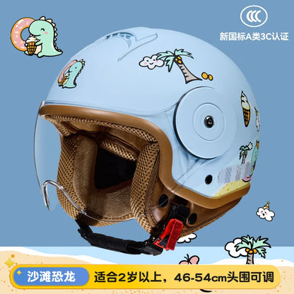 BYB Children's Helmet – 3C Certified National Standard Class A Baby Helmet for All Seasons, Cartoon Electric Vehicle & Motorcycle Safety Helmet