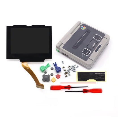 HISPEEDIDO V5 Laminated GBA IPS Backlight Screen Kit — Easy Install with Shell for GameBoy Advance SP, No Cutting Needed