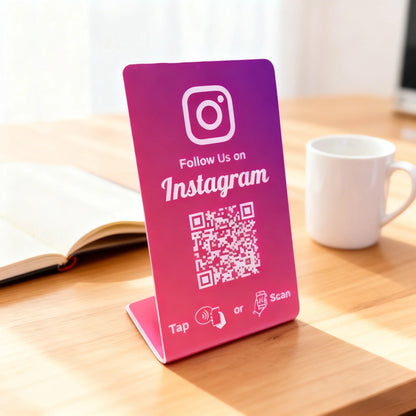 NFC 215 Google Review Card - Programmable 13.56MHz NFC Stand with QR Code