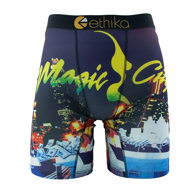 ETHIKA Men’s Boxer Shorts – Breathable Sexy Trunks Underwear, Quick-Dry Swim Underpants, Plus Size S–3XL Comfortable Men’s Boxers