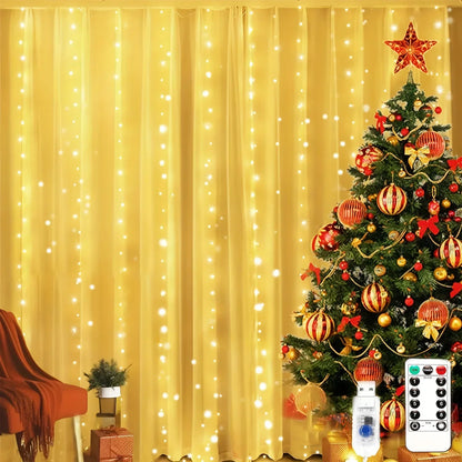 Remote Control Fairy Lights - USB LED Curtain String Lights for Christmas & Party Decor