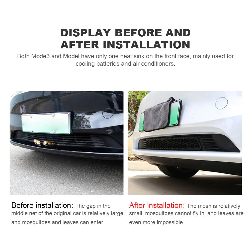 Car Lower Bumper Anti-Insect Net for Tesla Model 3 & Model Y (2019-2022) – Front Grille Mesh Air Inlet Cover