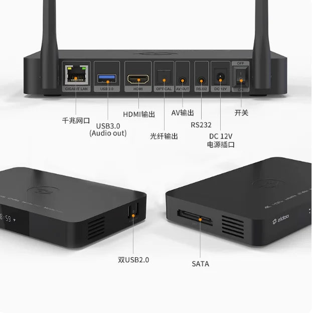 ZIDOO Z9X PRO 4K HDR Media Player — Android 11 TV Box, RTD1619BPD 64-bit Quad-Core, 4GB+32GB, VS10 Image Engine