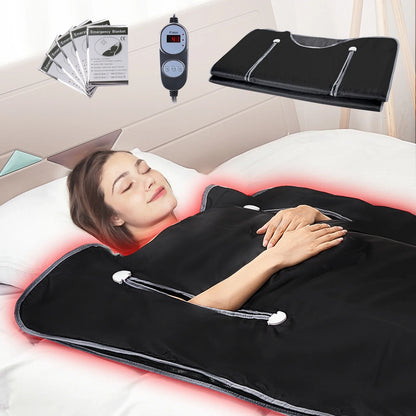 VEVOR Portable Sauna Blanket – Far Infrared Detox & Relaxation with Adjustable Temperature & Timer