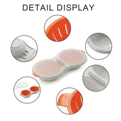Innovative Double Cup Egg Boiler - Microwave Eggs Poacher & Stock Layer Egg Cooker