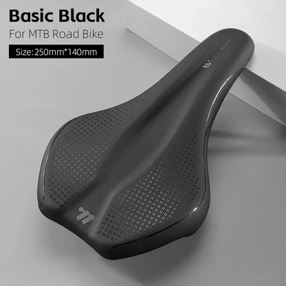 WEST BIKING Bicycle Saddle — Comfortable Hollow PU Leather Bike Seat | Wear-Resistant Road Cycling Cushion