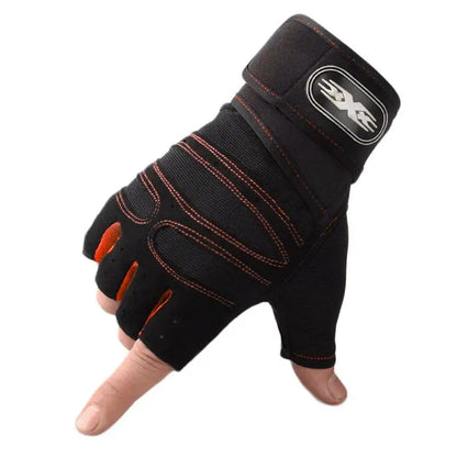 Heavyweight Gym Training Gloves — Men & Women Half-Finger Non-Slip Weightlifting Gloves with Wrist Support