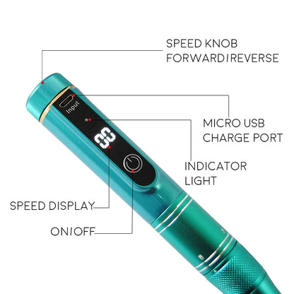 35000RPM Rechargeable Nail Drill Machine – Portable Cordless Manicure E-File for Cuticle & Nail Polishing