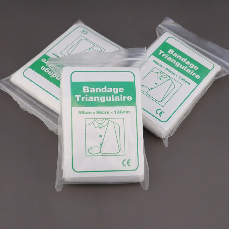 Outdoor Emergency Survival Triangular Bandage — Self-Rescue Hemostatic Non-Woven First Aid 96x96x136cm
