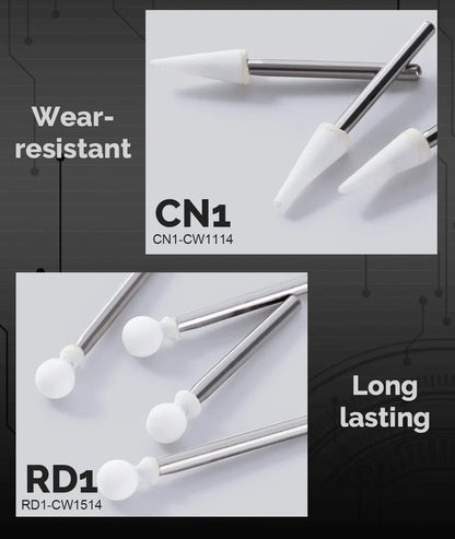 AZDENT White Stone Polishing Burs Kit – Flame, Cone & Round Shapes for Porcelain, Enamel & Composite Resin